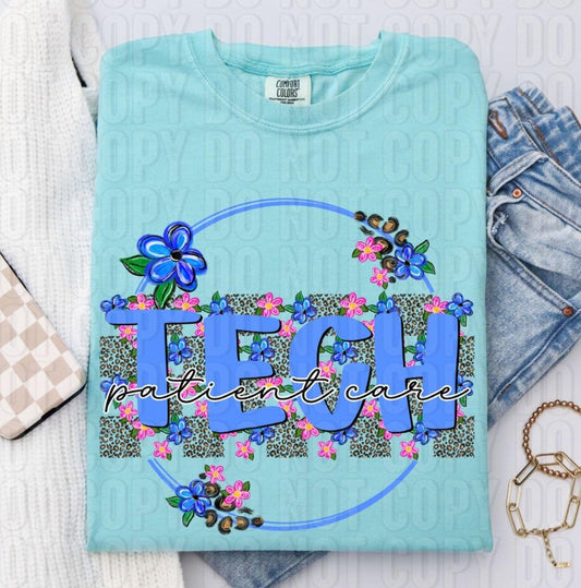 Patient Care Tech Leopard DTF Transfer