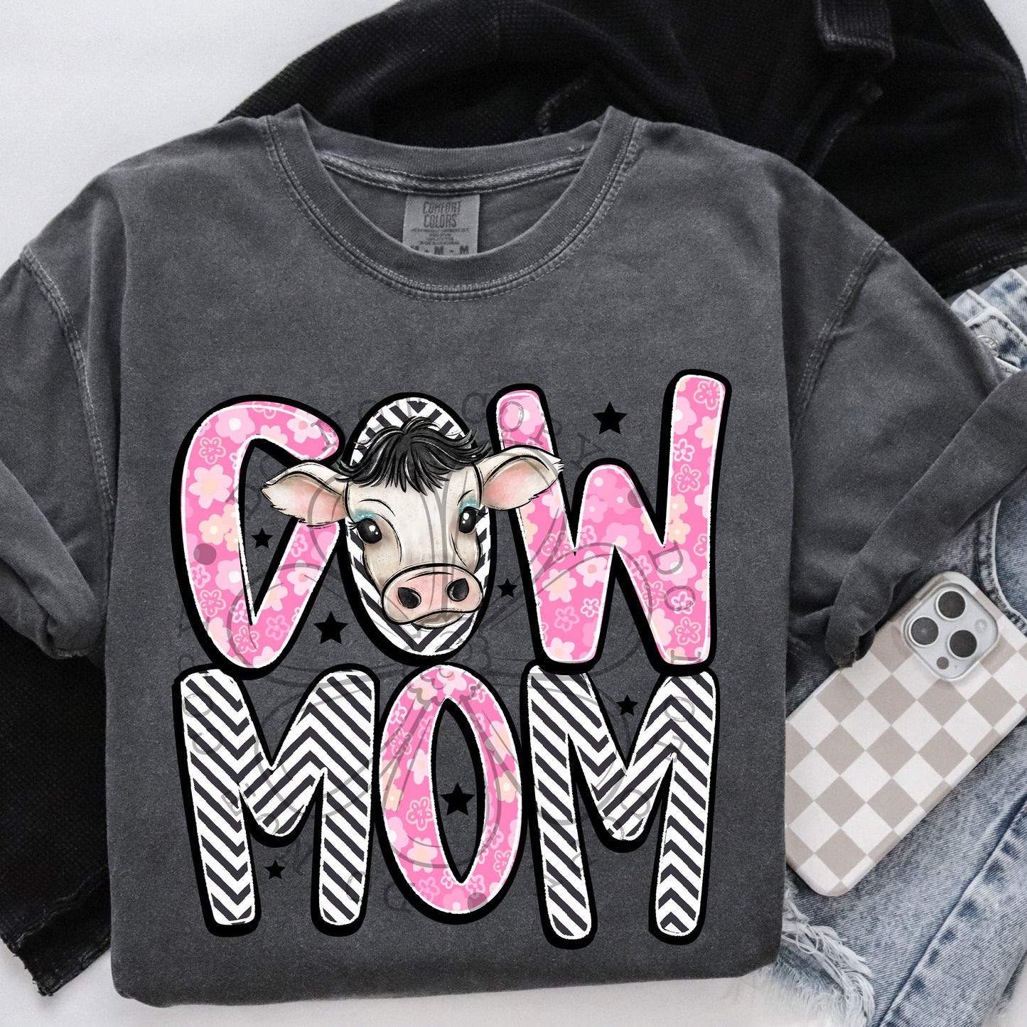 Cow Mom DTF Transfer