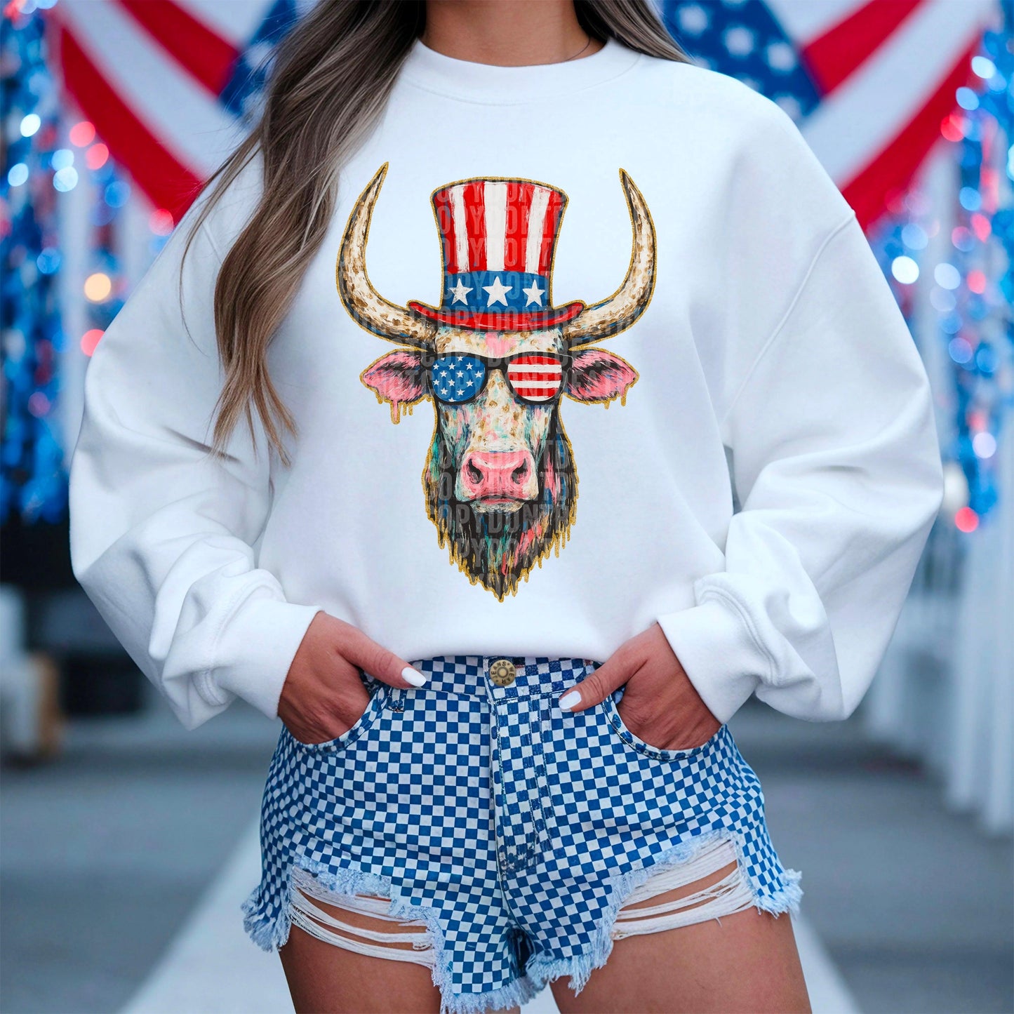4th Of July Highland DTF Transfer
