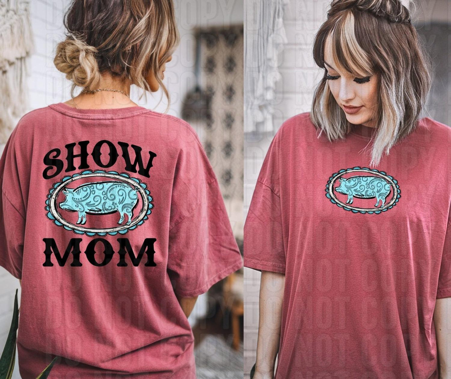 Show Mom Pig Front/Back DTF Transfer