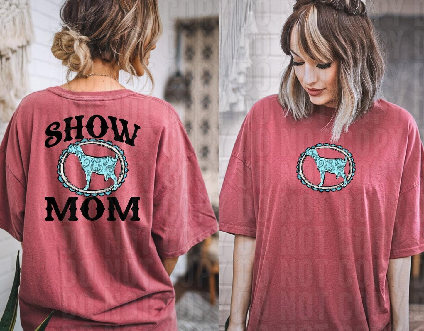 Show Mom Goat Front/Back DTF Transfer