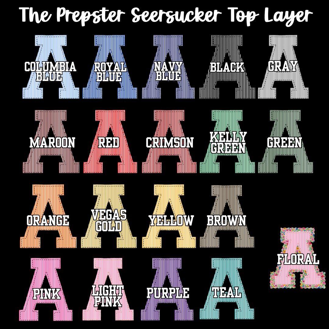 Prepster Seersucker Initial Custom Team Name/Personalized DTF Transfer