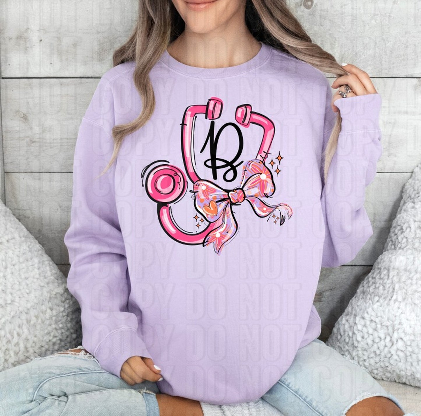 Scribble Bright Nursing Element Custom/Name Personalized DTF Transfer