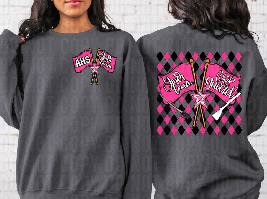 Color Guard Argyle + Pocket Custom Team Name DTF Transfer