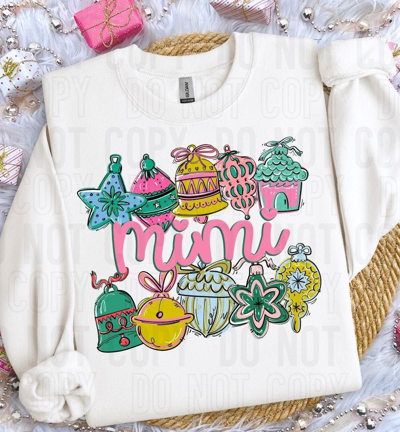 Mimi Ornament Name Frame DTF Transfer