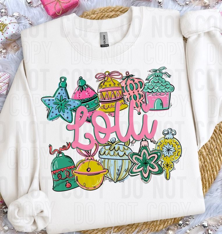 Lolli Ornament Name Frame DTF Transfer