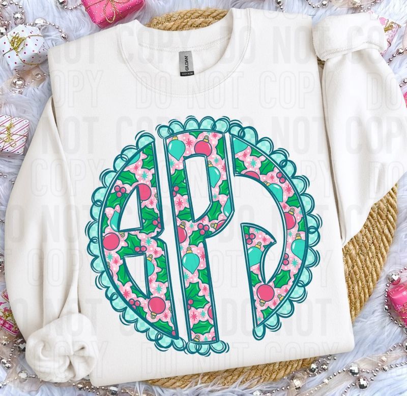 Cheerful And Checked Monogram DTF Transfer