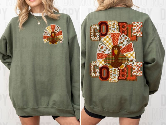 Gobble Gobble Turkey Front/Back DTF Transfer