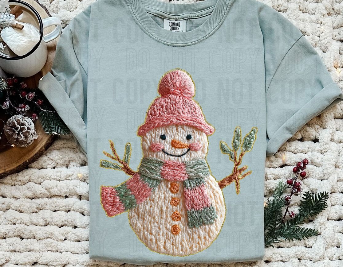 French Knot Faux Snowman DTF Transfer