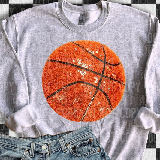 Basketball Yarn Sequin Faux DTF Transfer