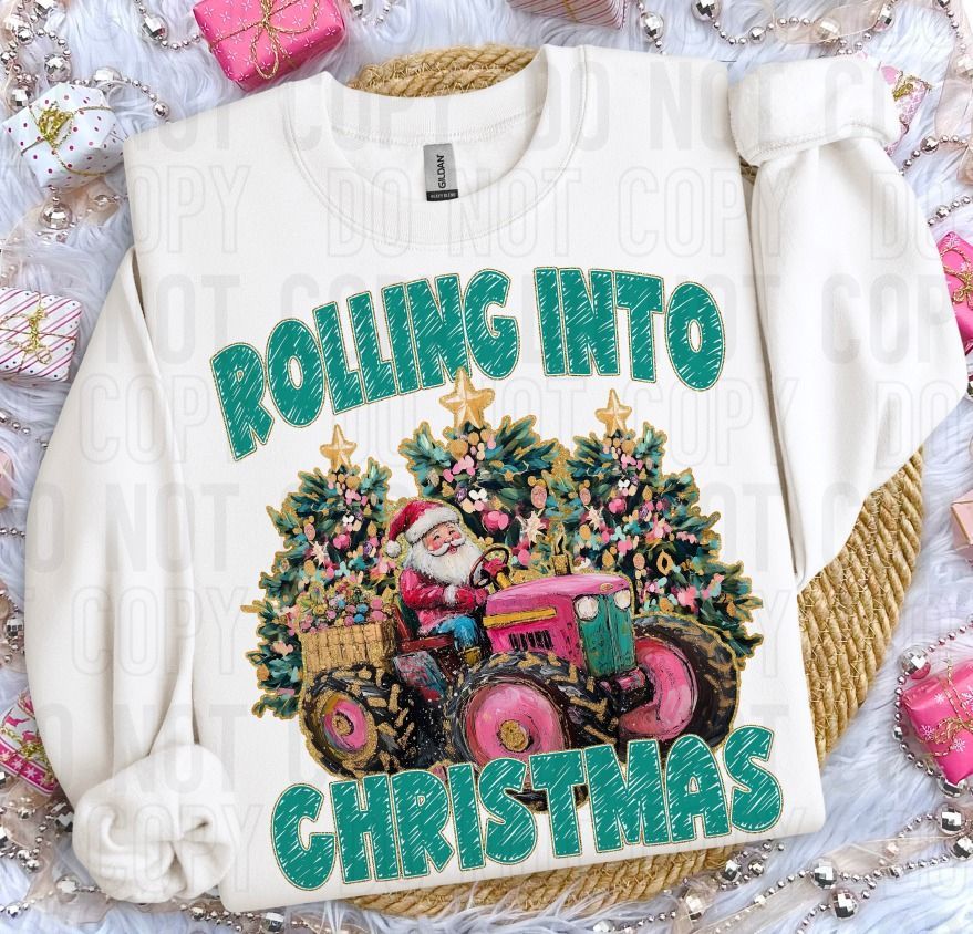 Rolling Into Christmas DTF Transfer
