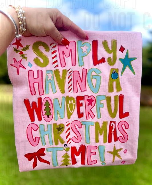 Simply Having A Wonderful Christmas Time DTF Transfer