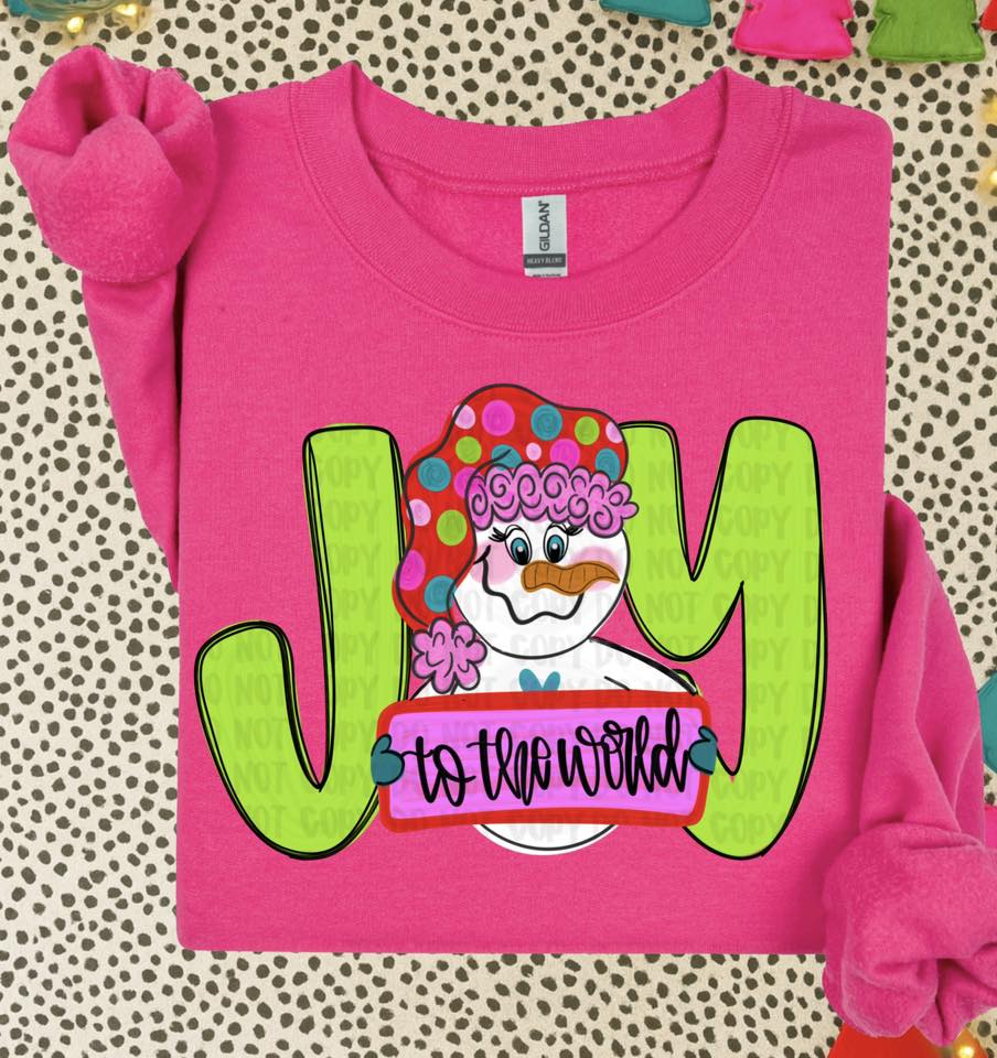 Joy To The World Snowman DTF Transfer