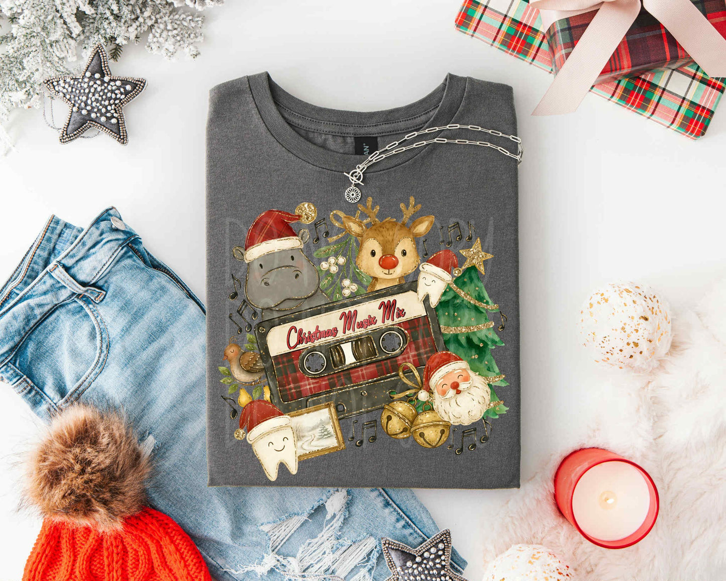 Christmas Music Mix Tape DTF Transfer