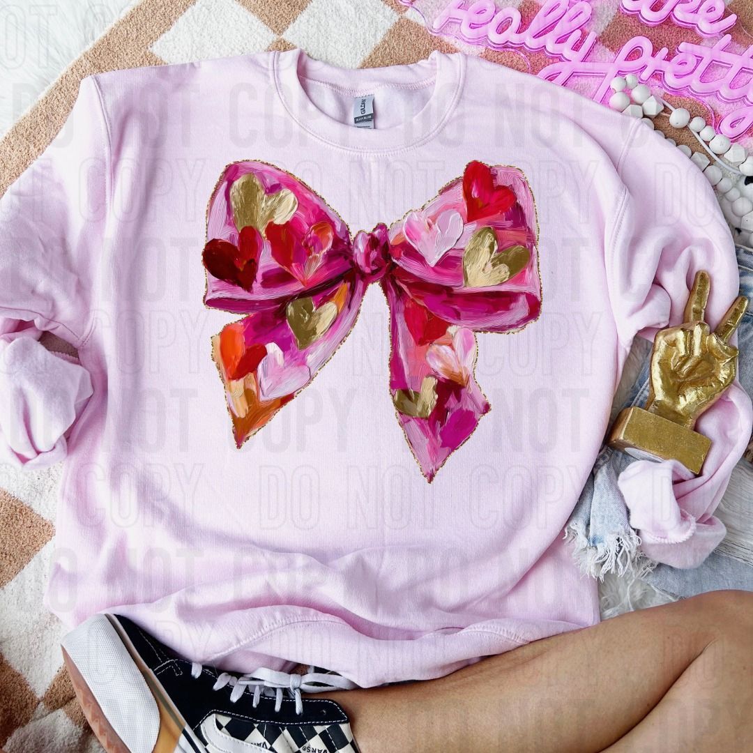 Painted Valentine Bow DTF Transfer