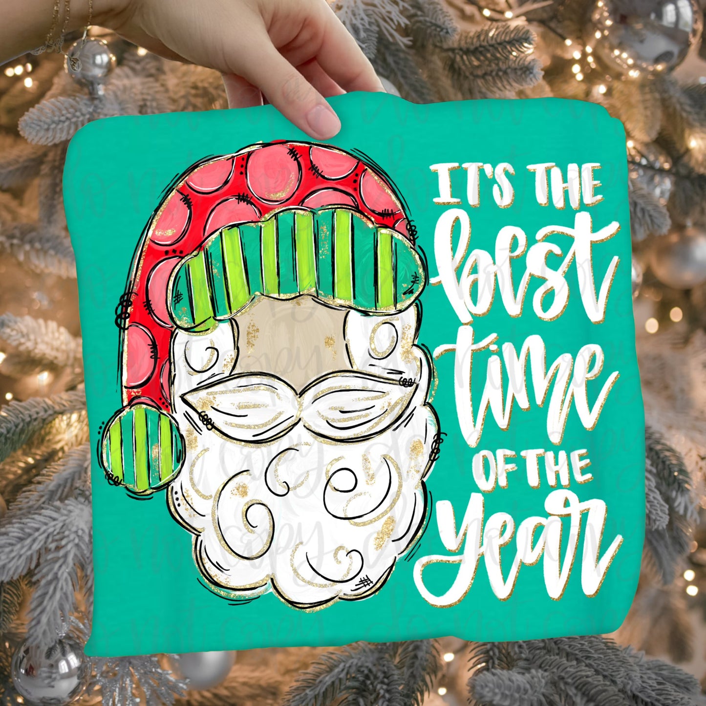 The Best Time Of The Year Light Santa DTF Transfer