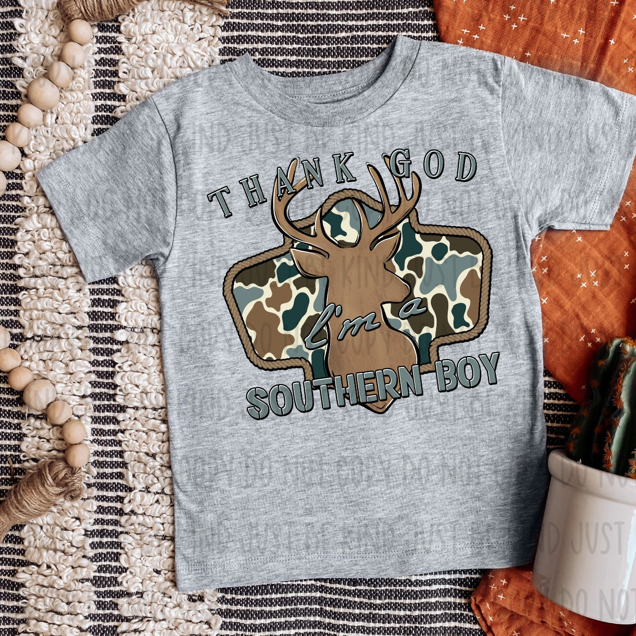 Thank God I'm A Southern Boy Deer DTF Transfer