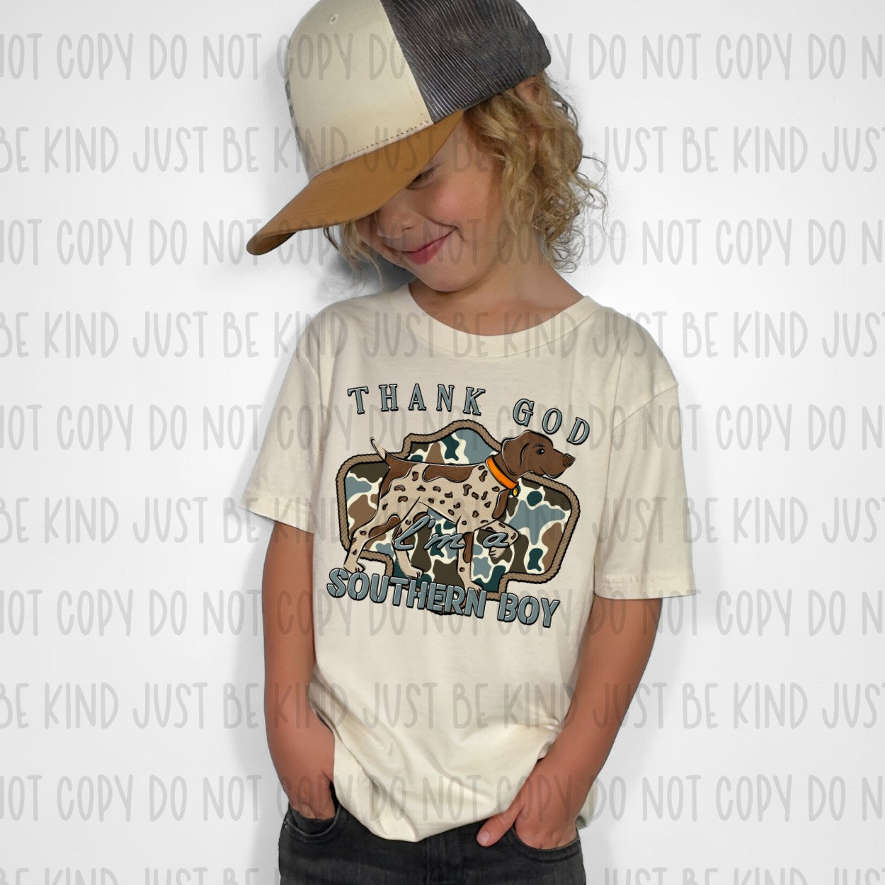 Thank God I'm A Southern Boy Pointer Dog DTF Transfer