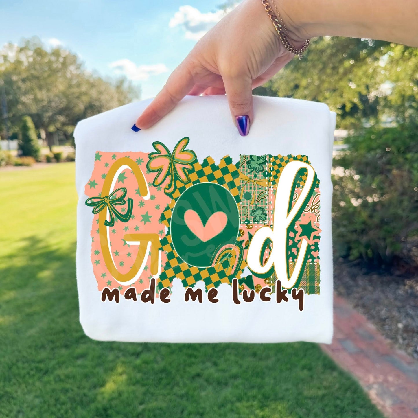 God Made Me Lucky DTF Transfer