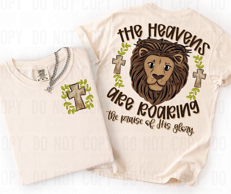 The Heavens Are Roaring Lion Front/Back DTF Transfer