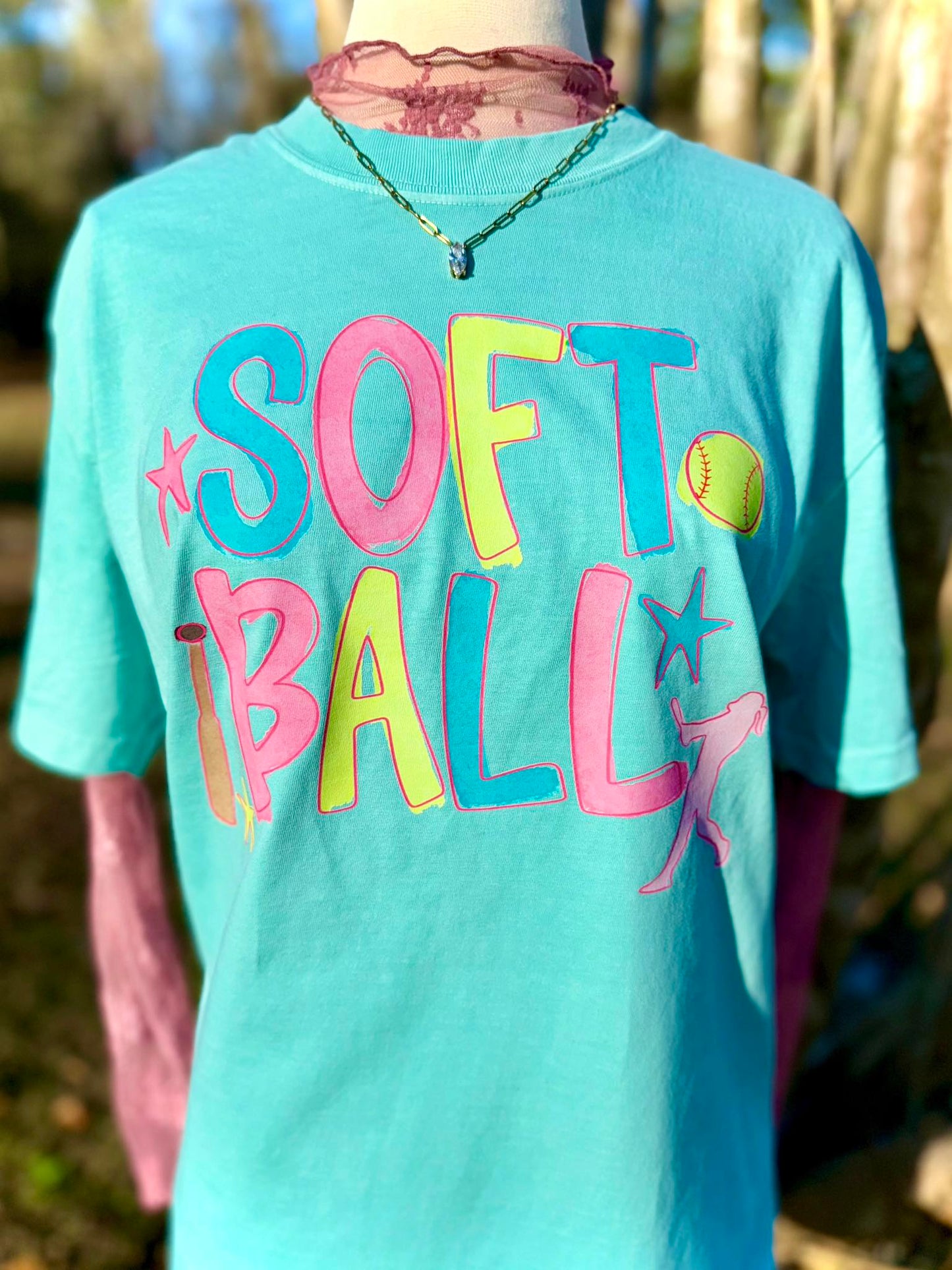 Preppy Softball Watercolor DTF Transfer