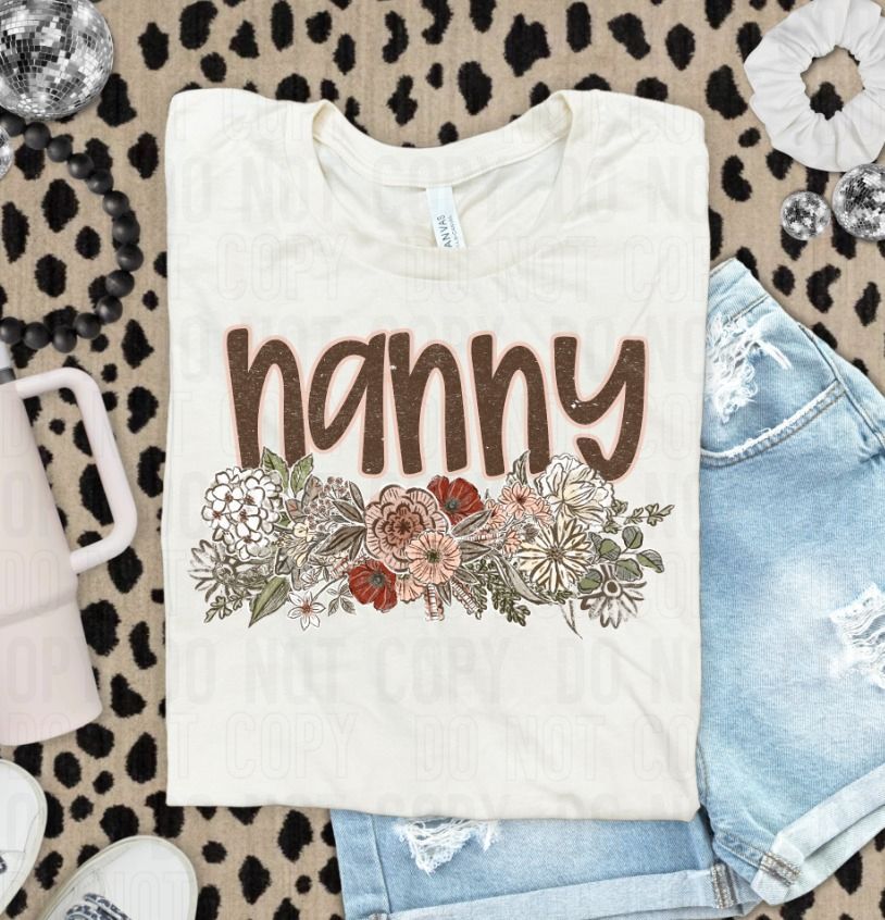 Nanny Vintage Floral Name DTF Transfer