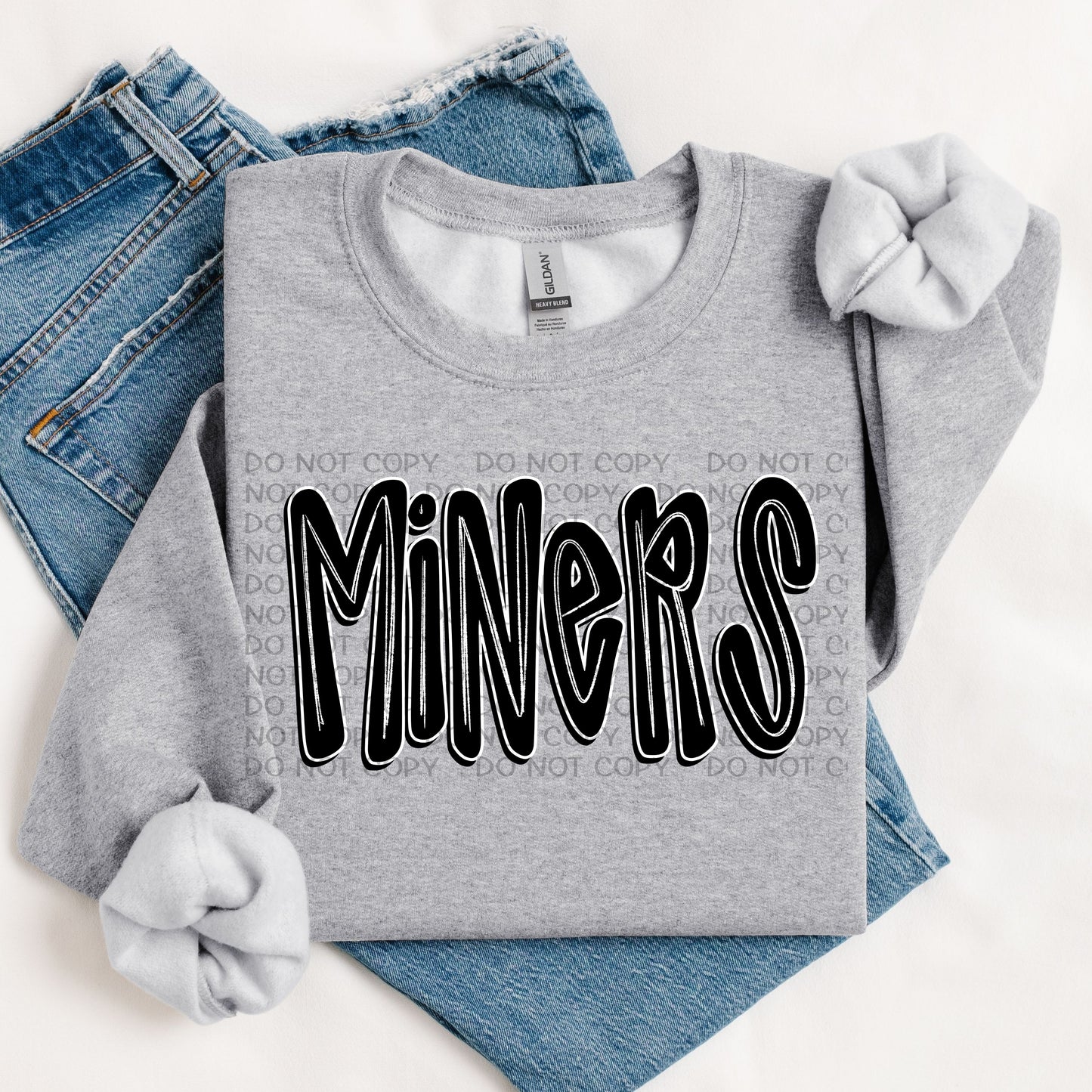 Miners Retro Doodle DTF Transfer