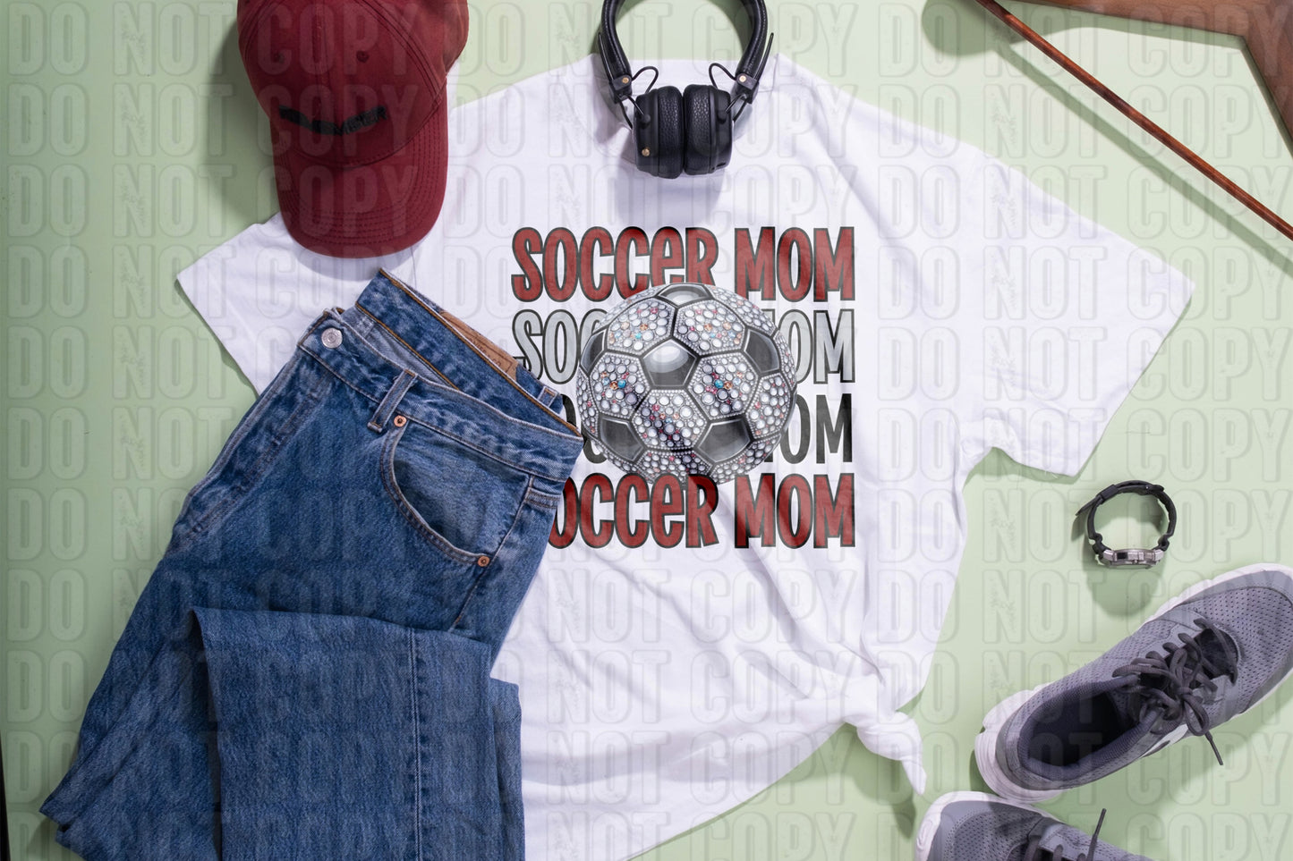 Soccer Mom Maroon Grey Black DTF Transfer