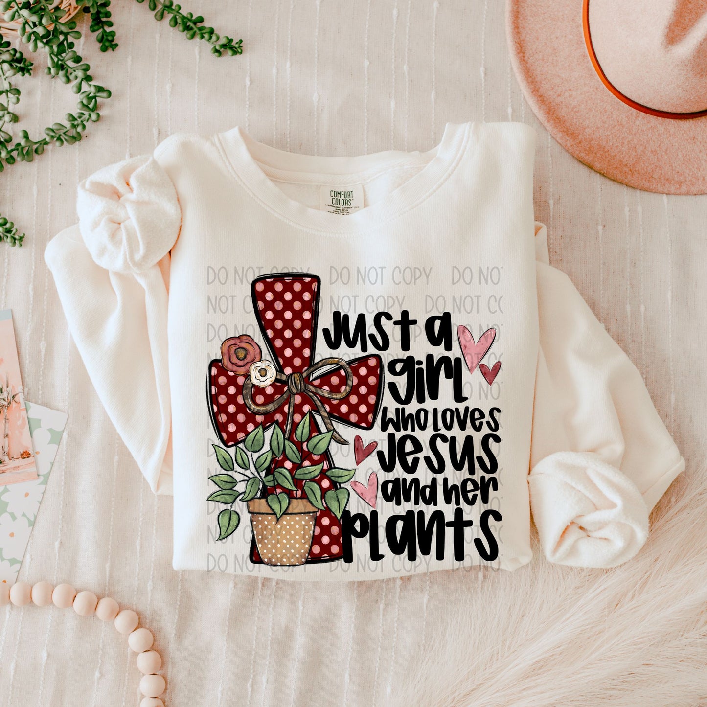 A Girl Who Loves Jesus And Her Plants DTF Transfer