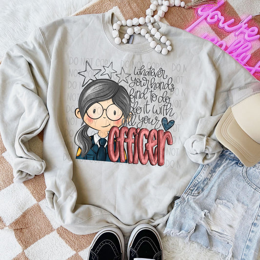 All Your Heart Officer Grey DTF Transfer