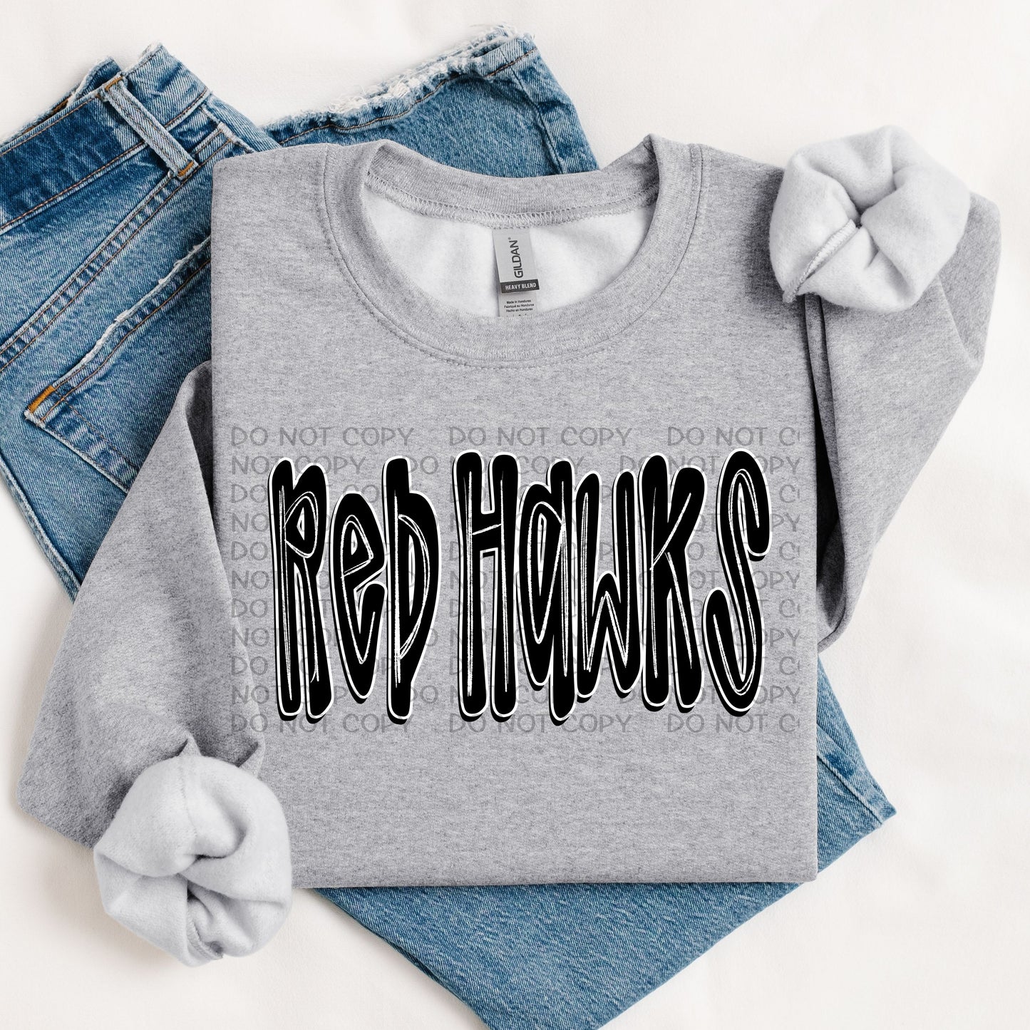 Red Hawks Retro Doodle DTF Transfer