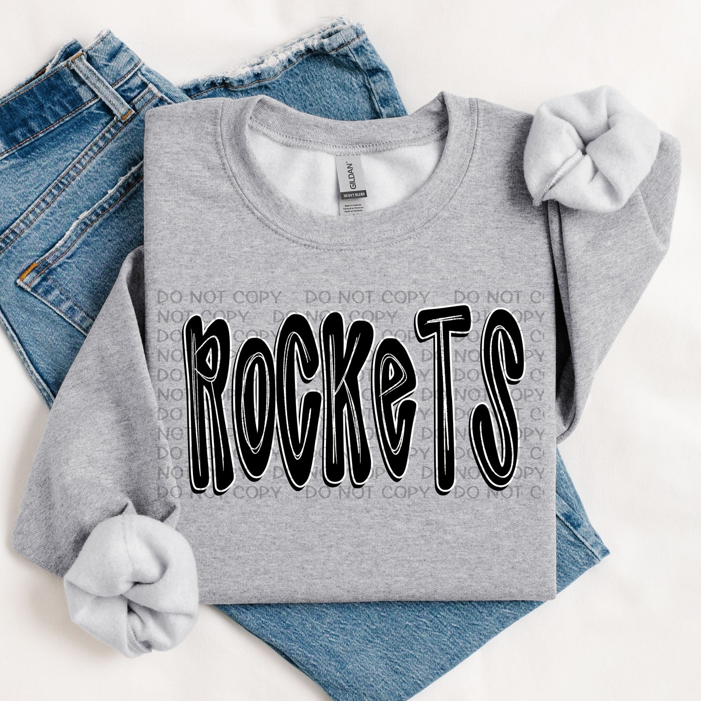 Rockets Retro Doodle DTF Transfer