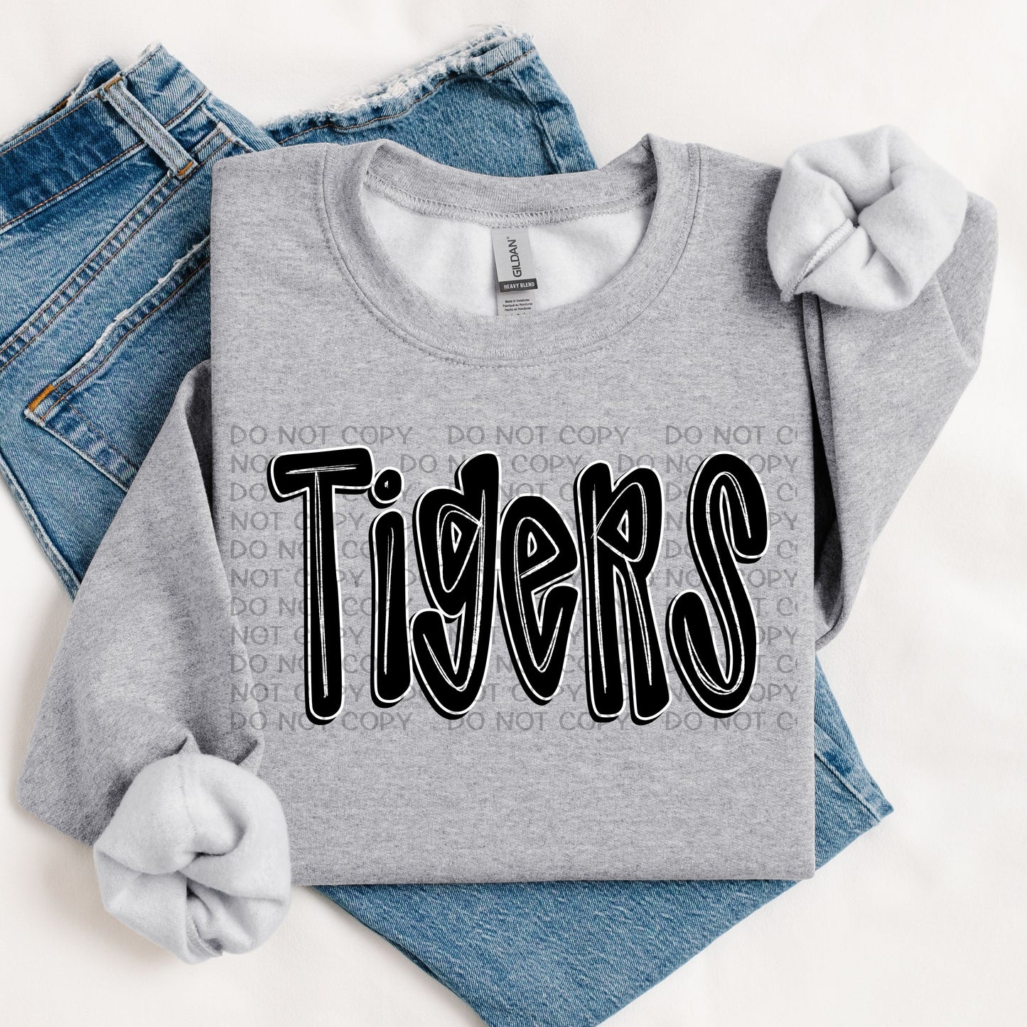 Tigers Retro Doodle DTF Transfer