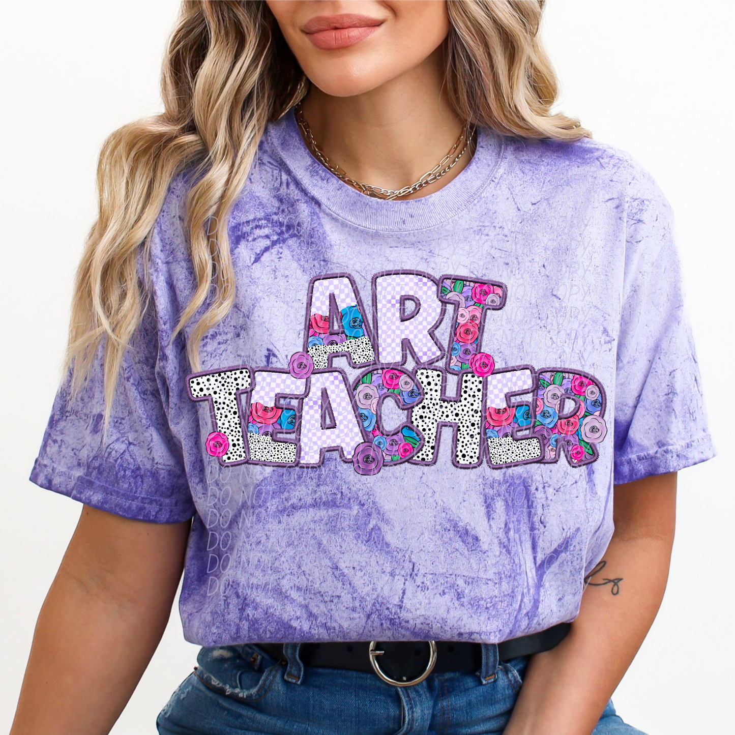 Art Teacher Pretty In Purple DTF Transfer