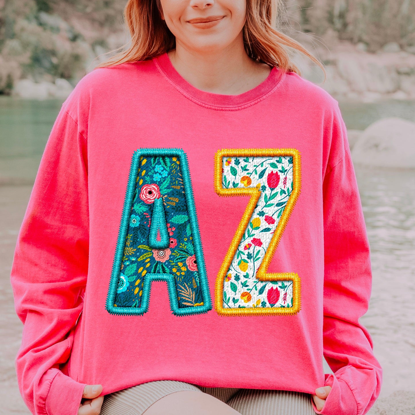 AZ Spring Embroidery Faux DTF Transfer