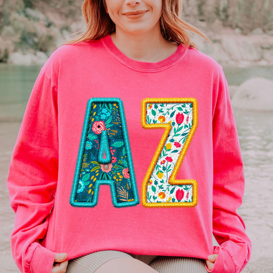 AZ Spring Embroidery Faux DTF Transfer