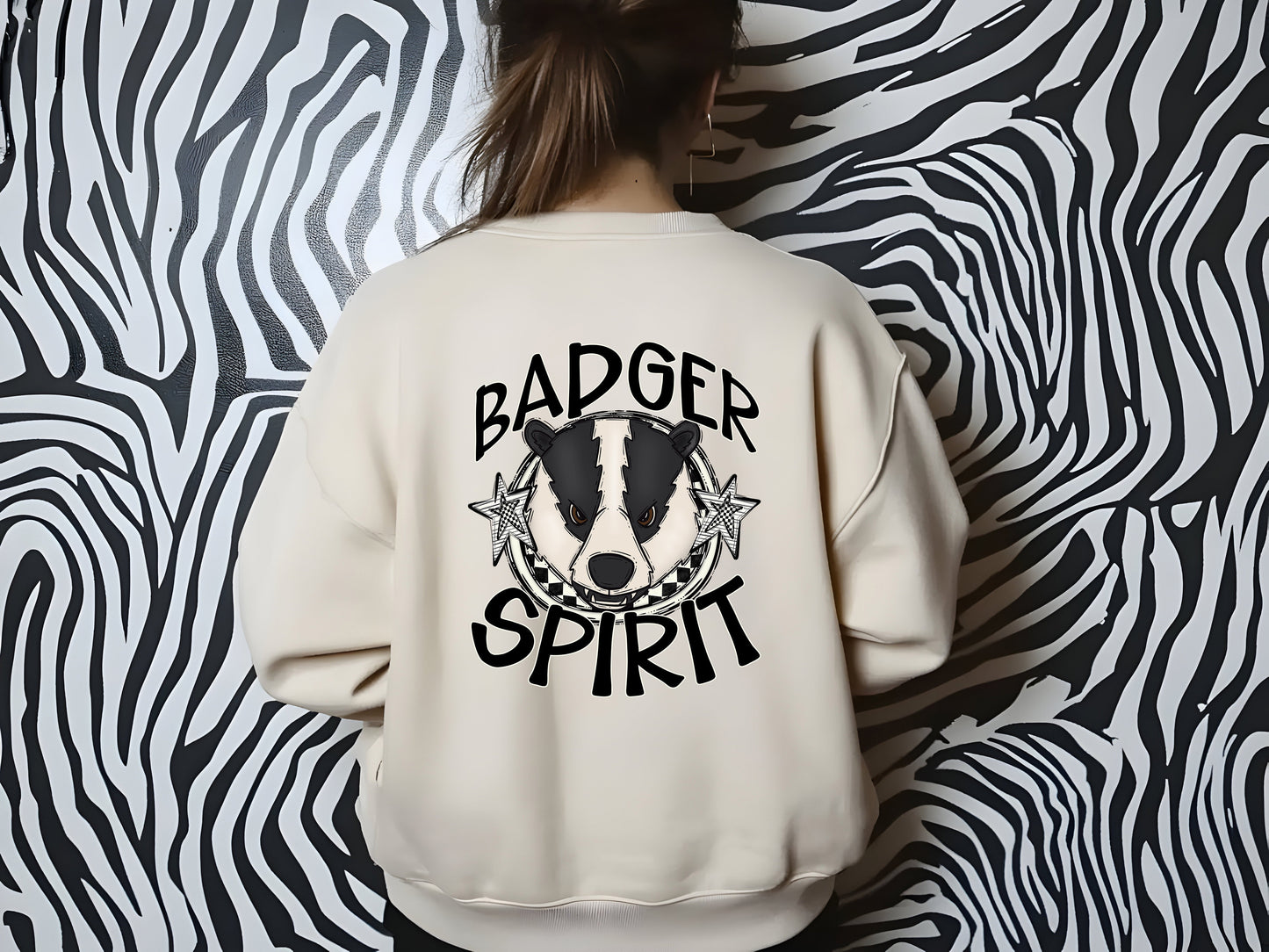 BADGER MASCOT SPIRIT CHECKER CIRCLE SAG DTF Transfer