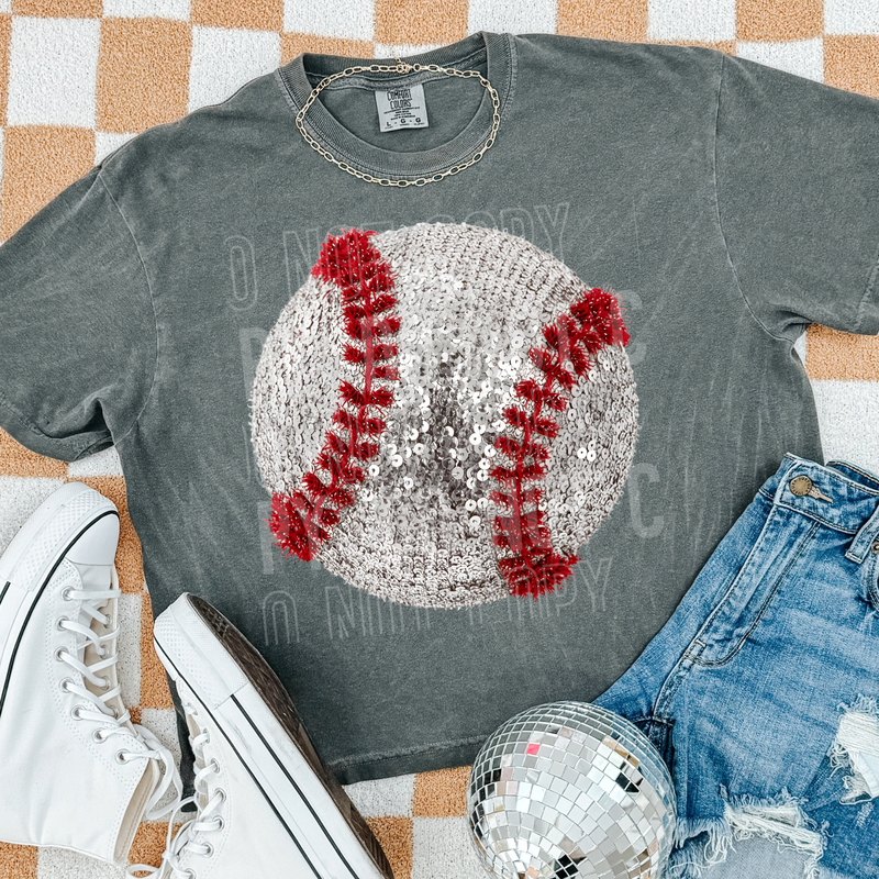 Baseball Sequin Faux DTF Transfer