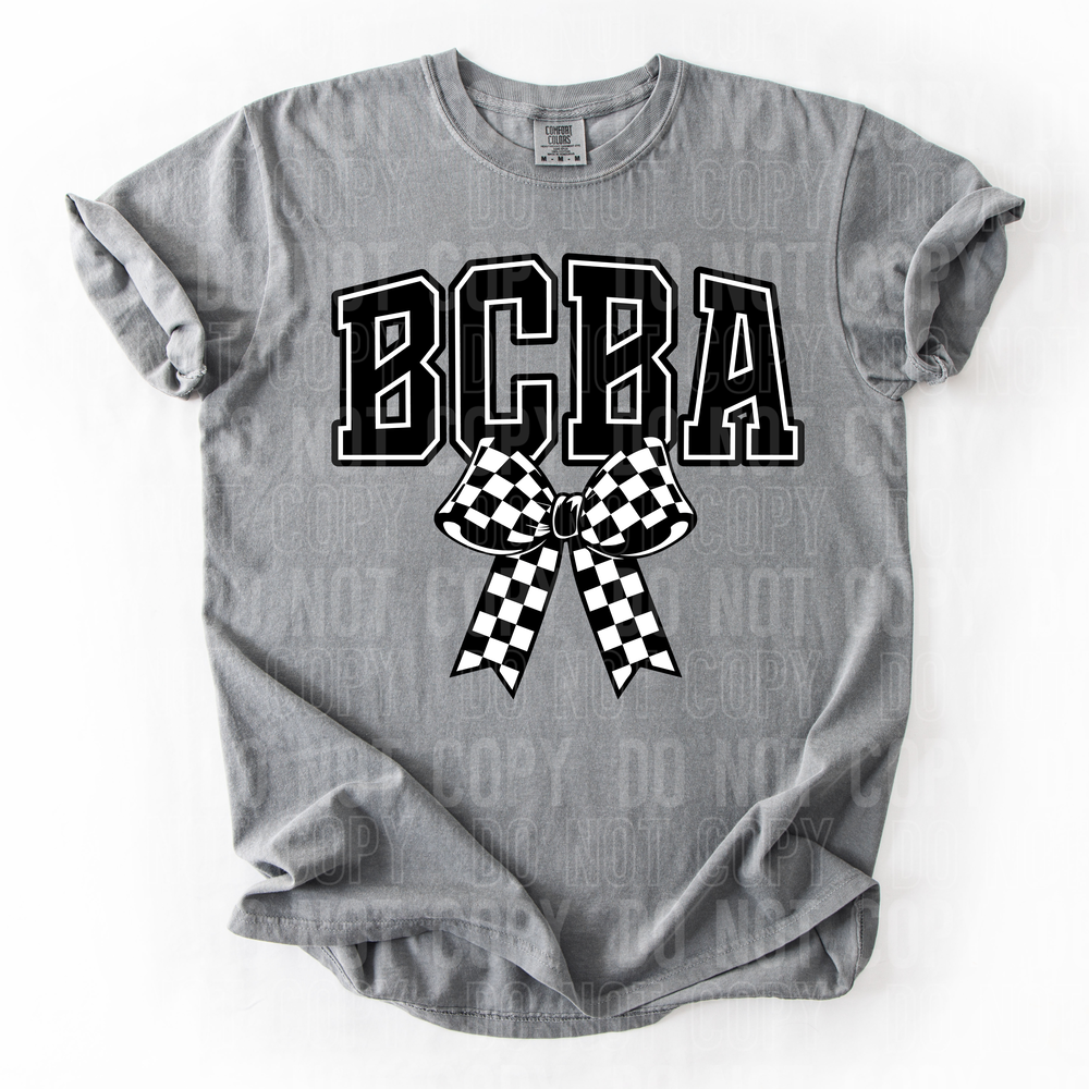 BCBA Checkered Bow DTF Transfer