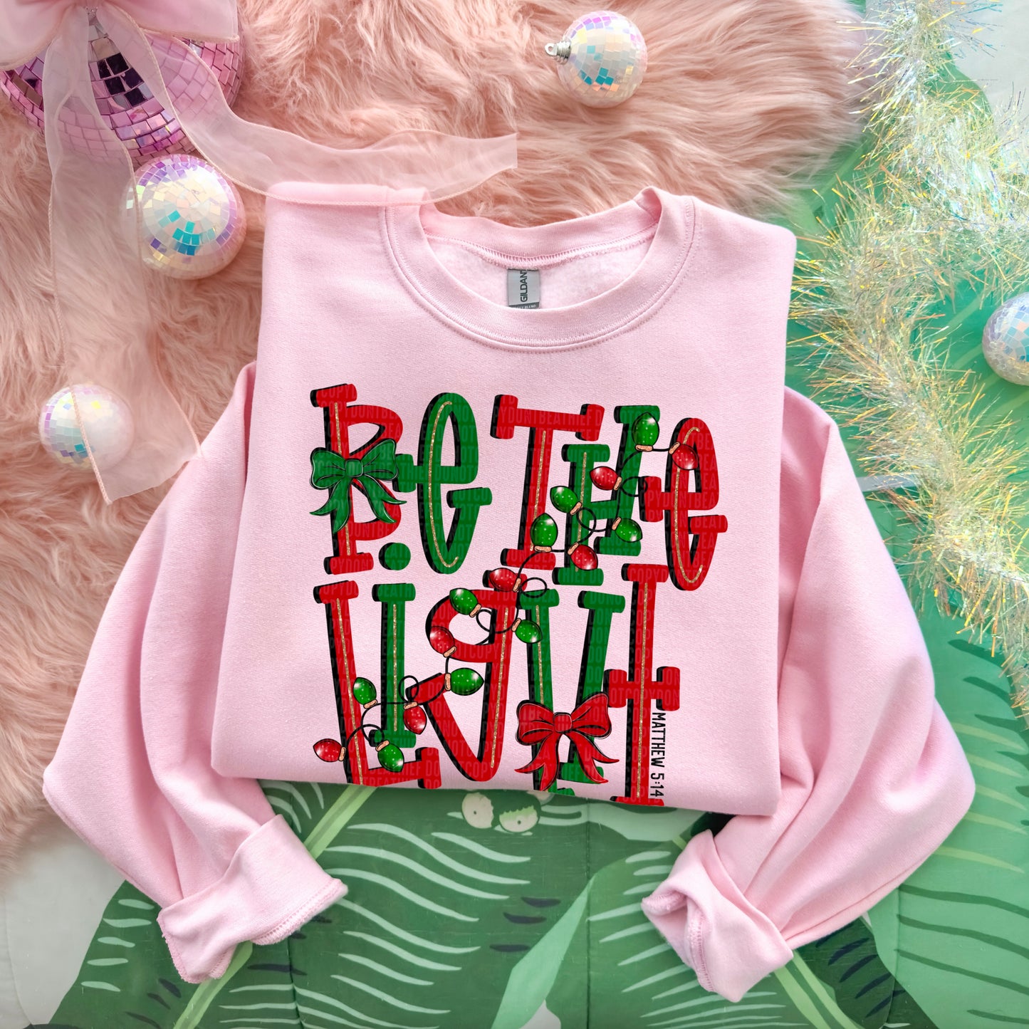 Be The Light Bows & Christmas Lights DTF Transfer