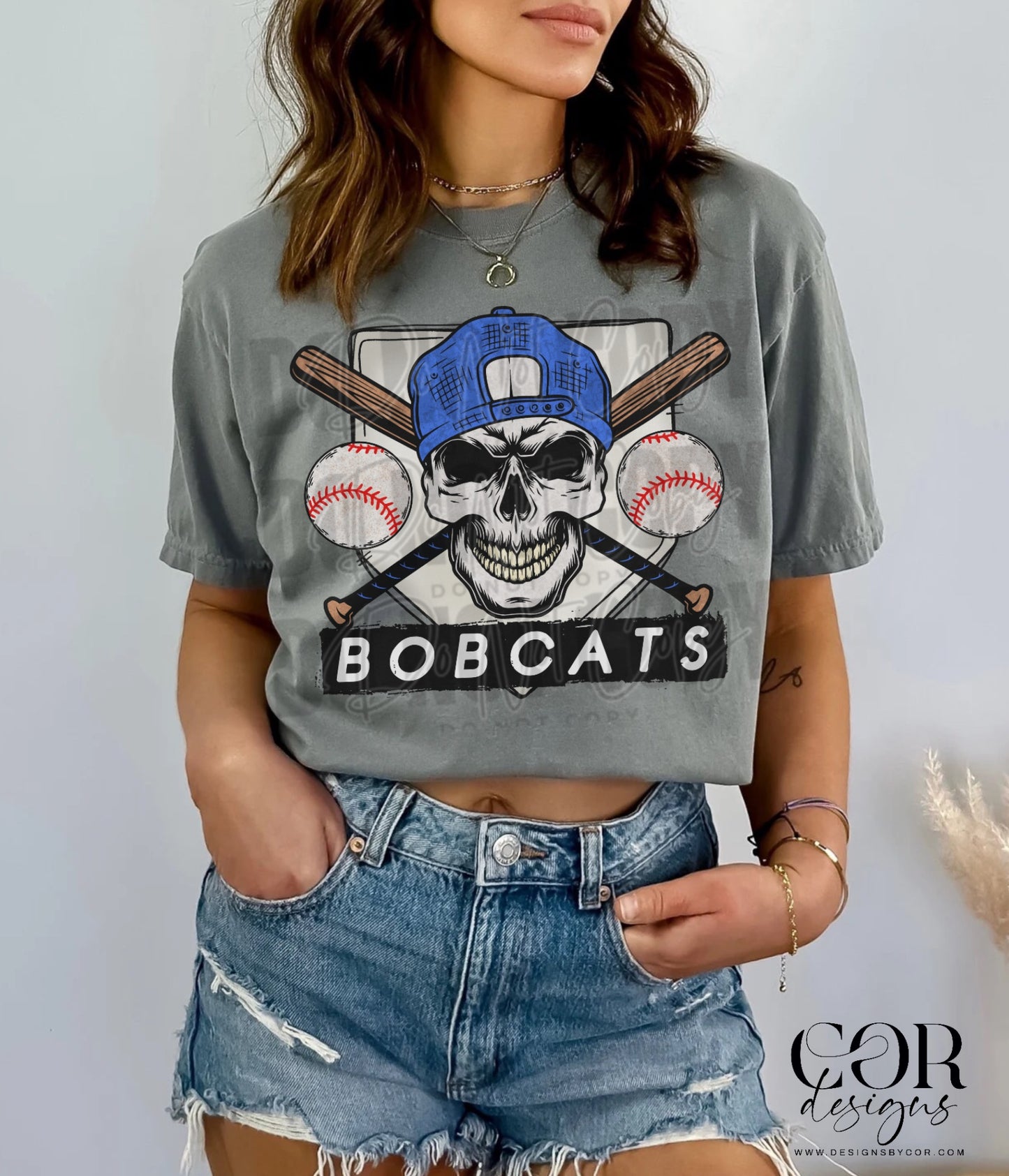 Bobcats Royal Blue DTF Transfer