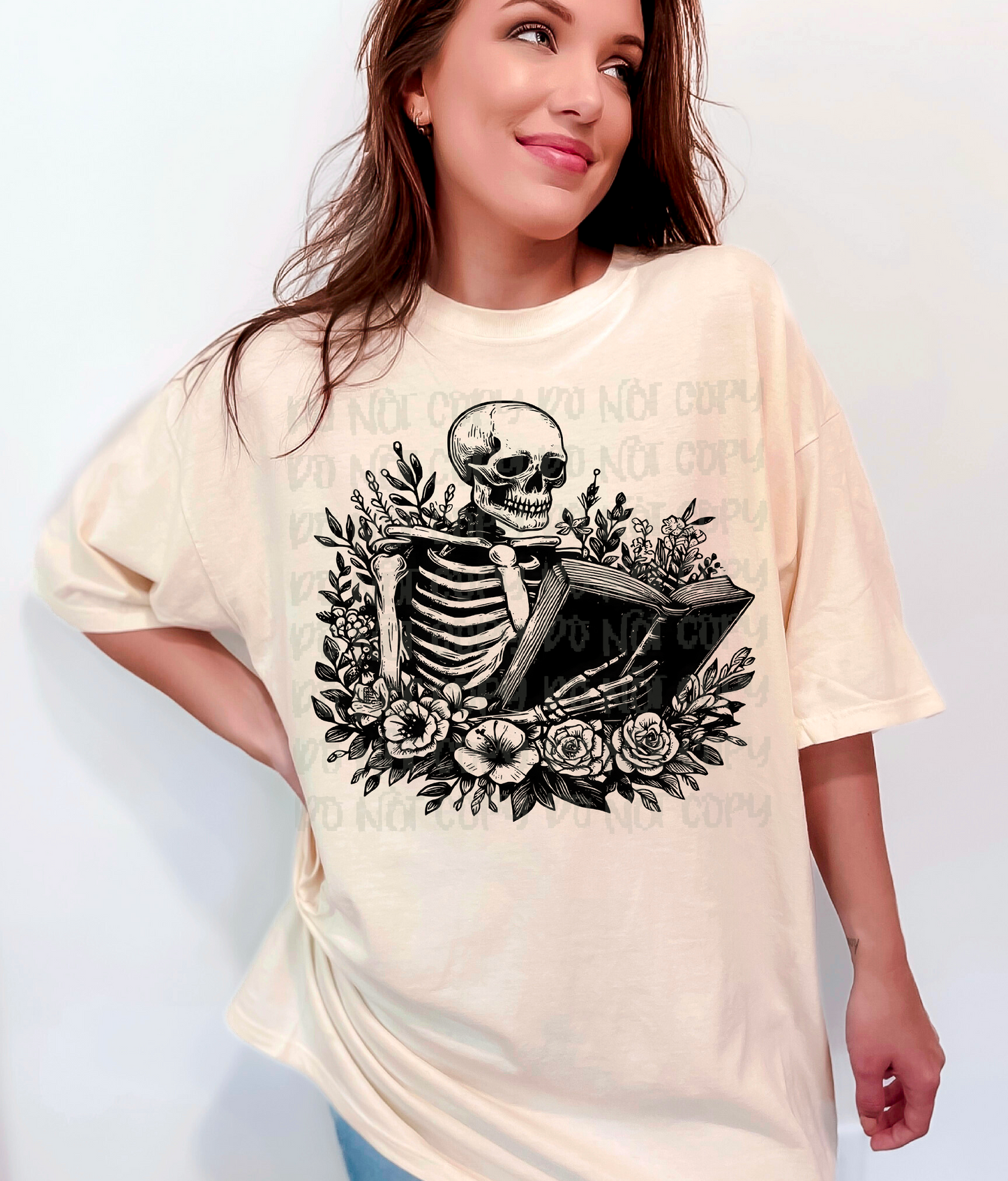 Skeleton With Book DTF Transfer