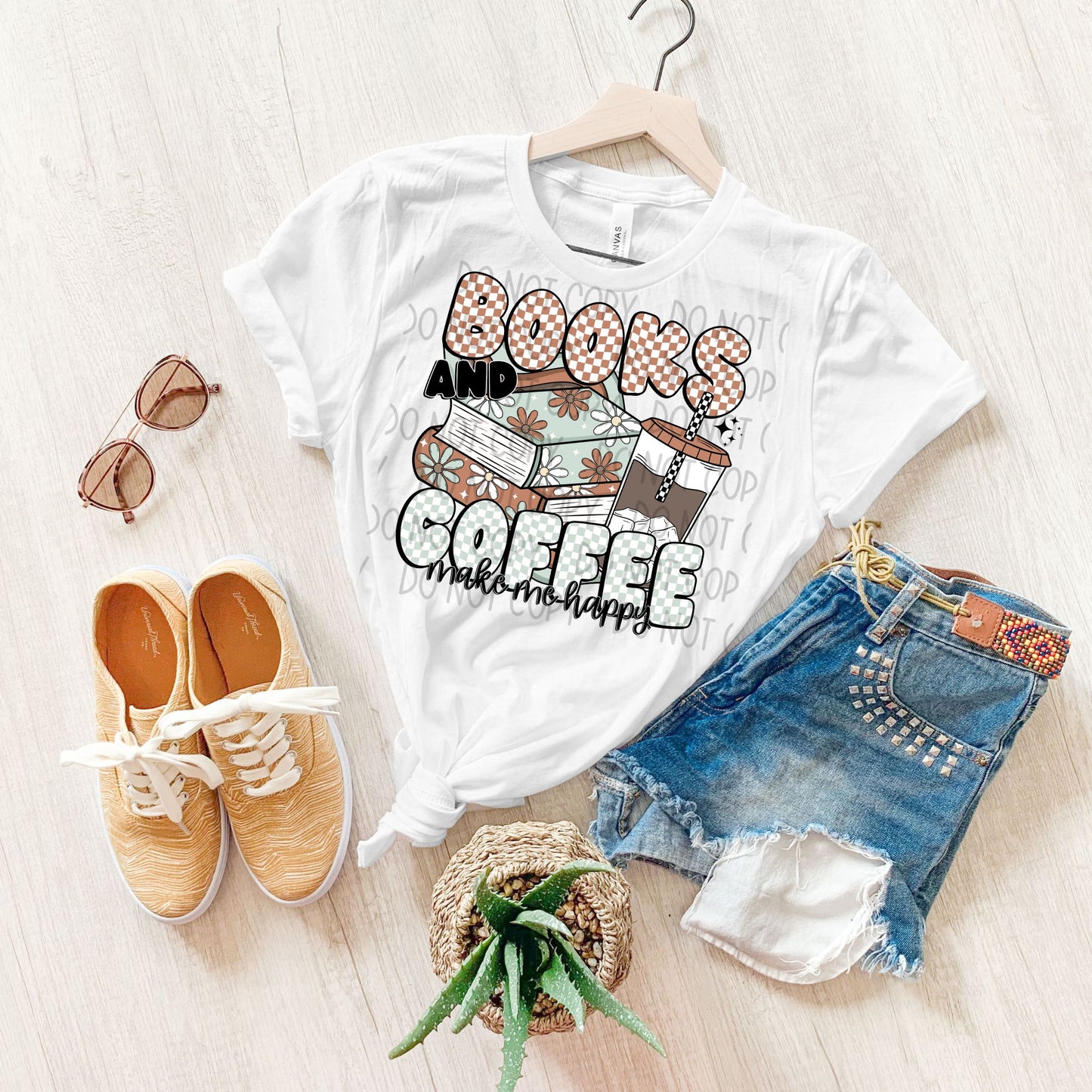 Books and Coffee Make Me Happy DTF Transfer