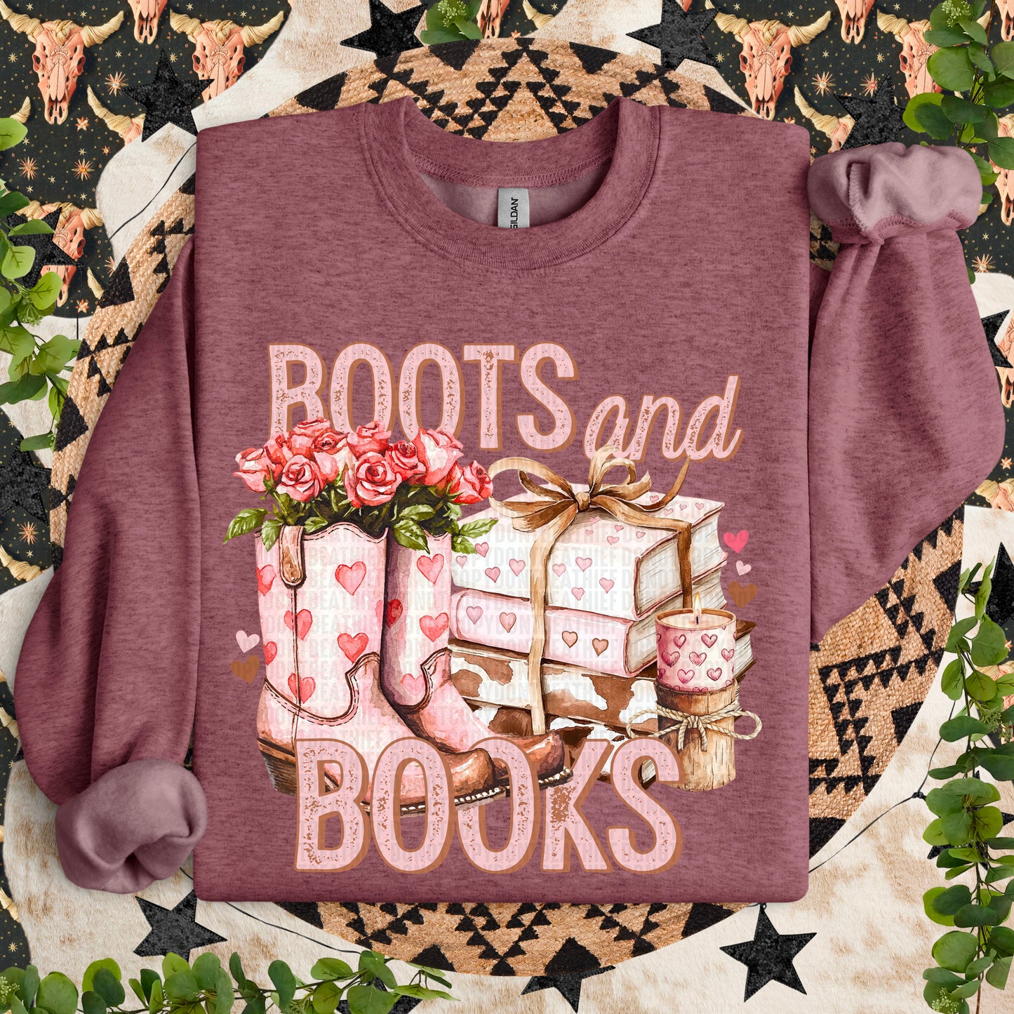 Boots And Books DTF Transfer