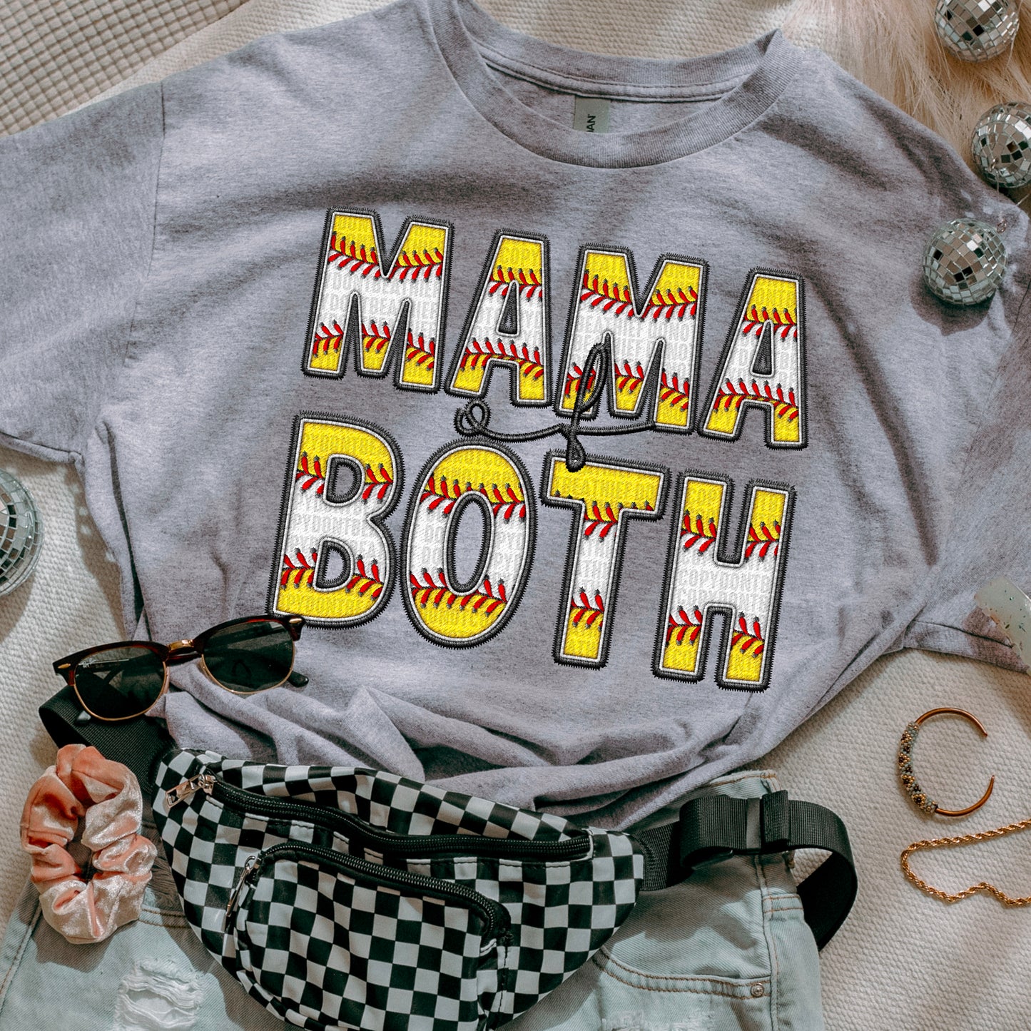 Mama Of Both Softball/Baseball DTF Transfer