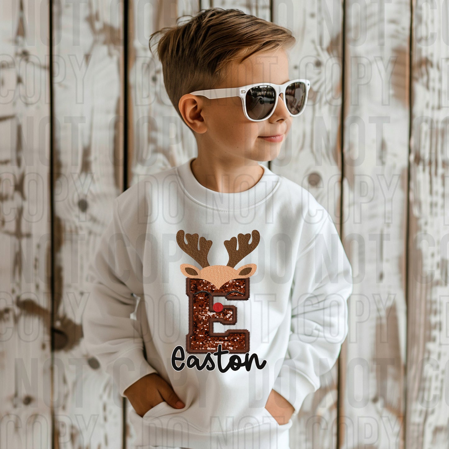 Boys Reindeer Letter Custom/Name Personalized DTF Transfer