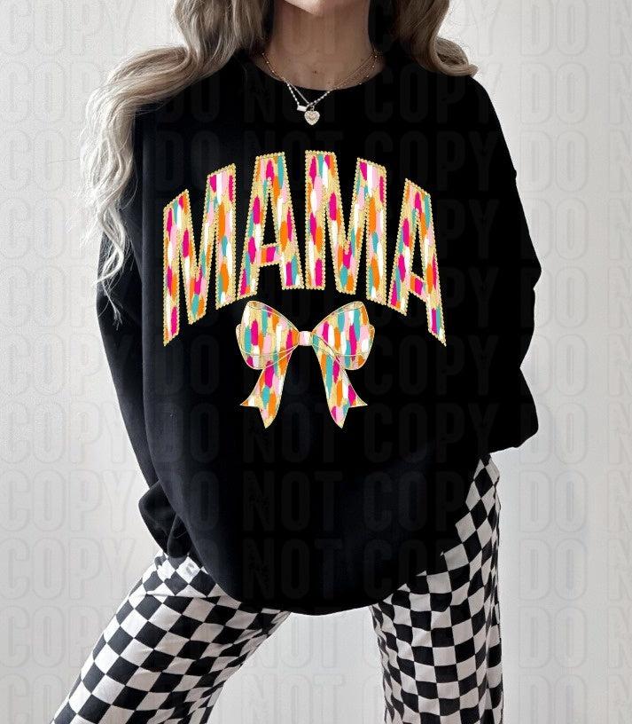 Mama Bright Brush Bow DTF Transfer