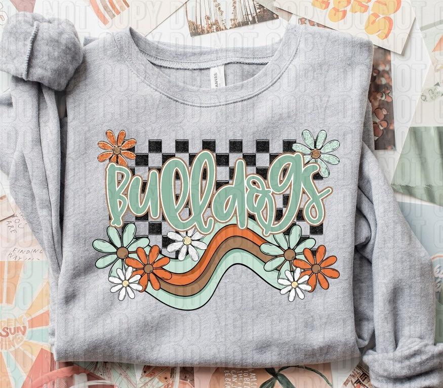Bulldogs Boho Wavy Mascot DTF Transfer