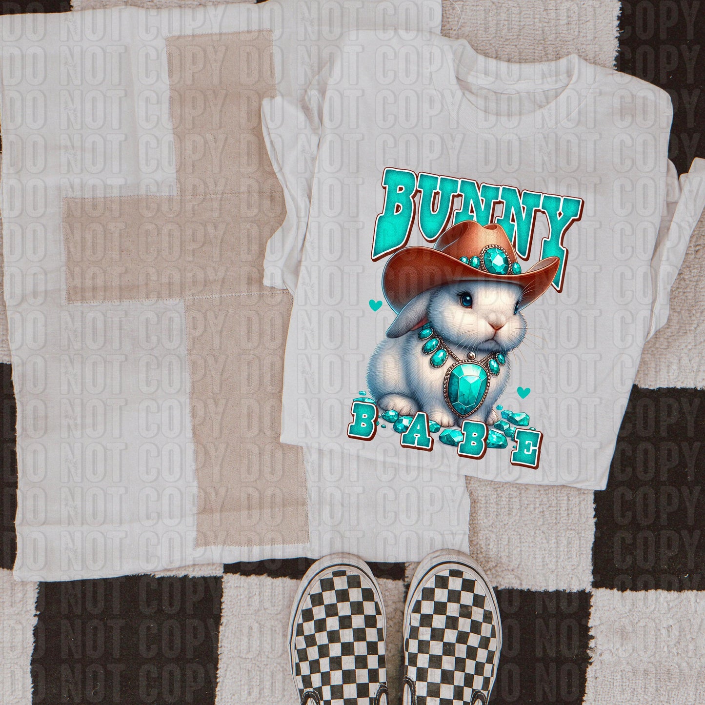 Bunny Babe Turquoise DTF Transfer