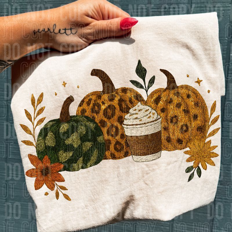 Camo Leopard Pumpkin Spice DTF Transfer